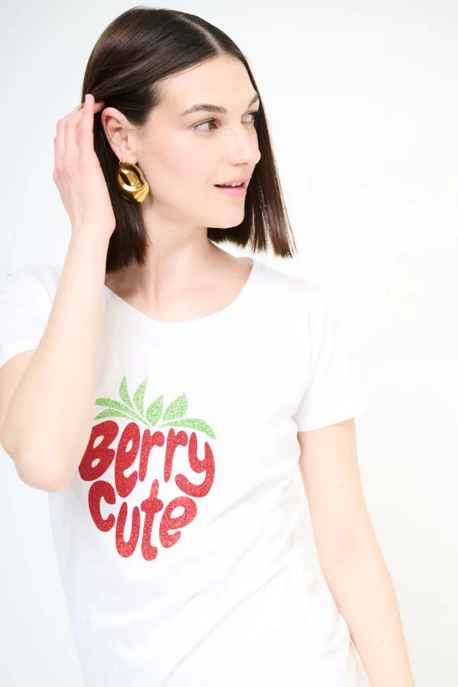 VALENTINA – Slim tričko, potlač „Berry Cute"
