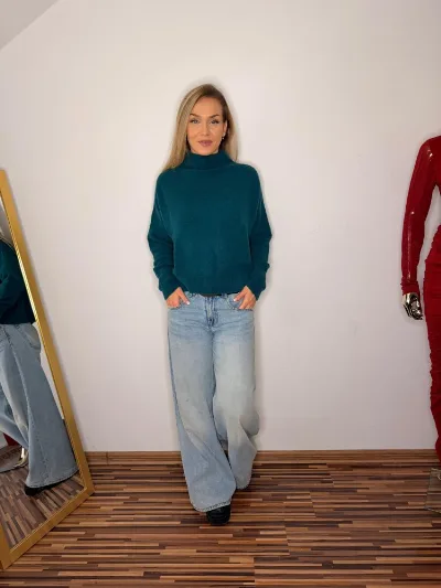 MILOSO – Zelený sveter s baby alpakou