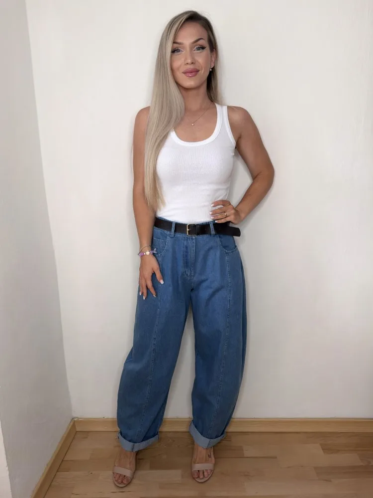 GIADA – Balloon džínsy so šitím vpredu