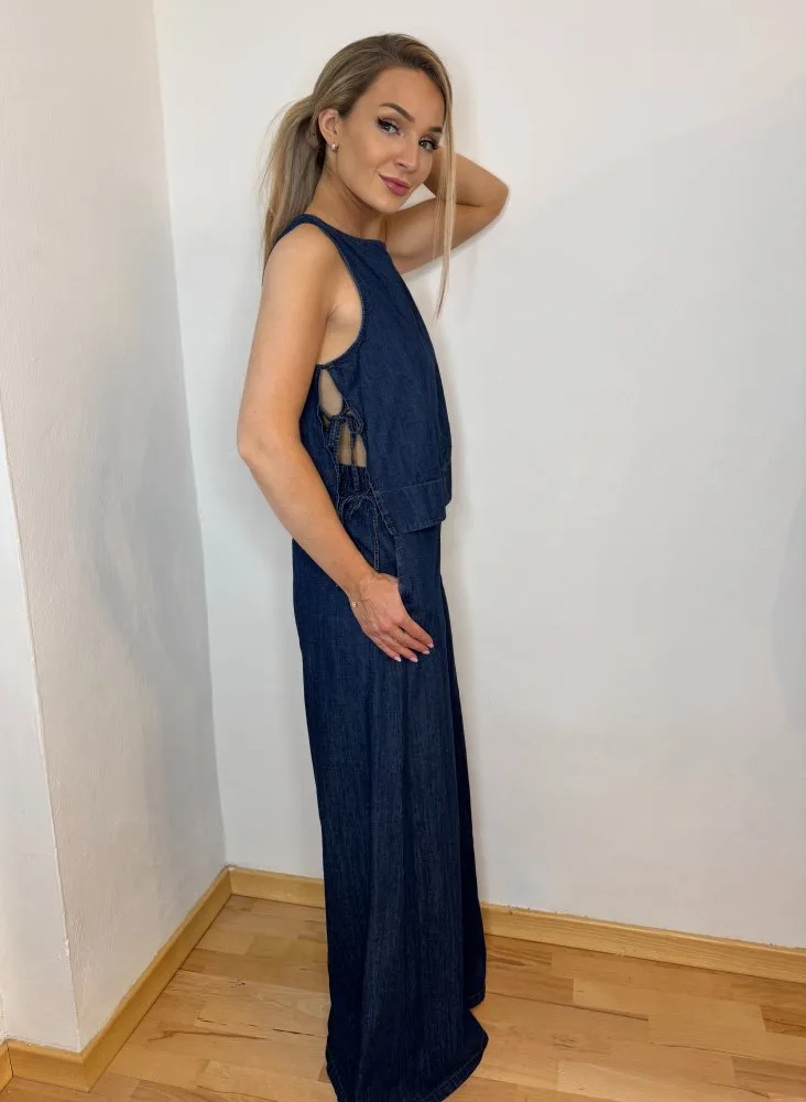 DENIM TOP — Džínsový top z bavlny